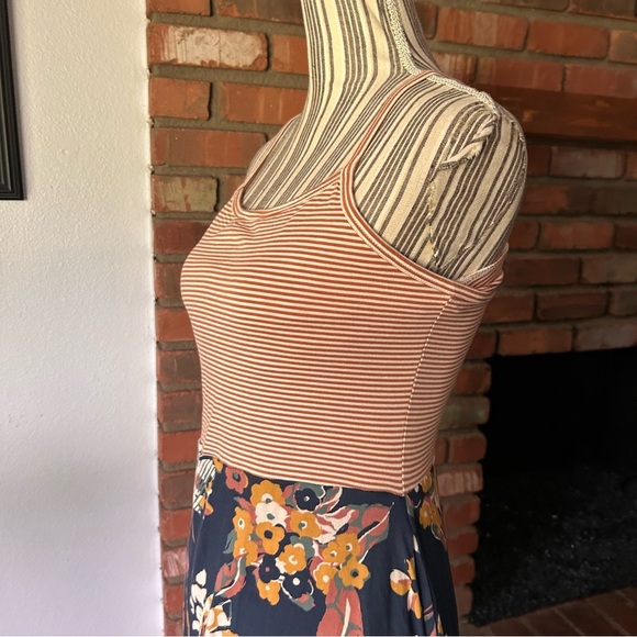 Pact Floral Print Fit n’ Flare Strappy Midi Dress in Blue Sz M - Picture 5 of 8